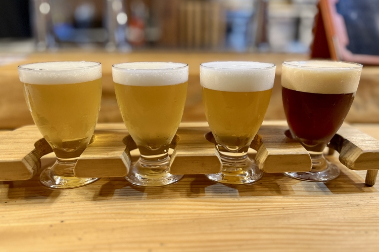可以一點一點地品嘗4種啤酒的“品嘗飲料比較套餐”